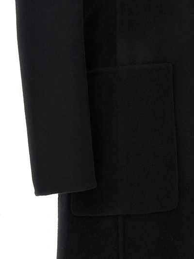 Shop Tory Burch Single-breasted Wool Coat In Black