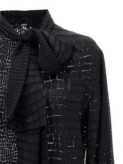 Shop Versace 'crocodile' Shirt In Black