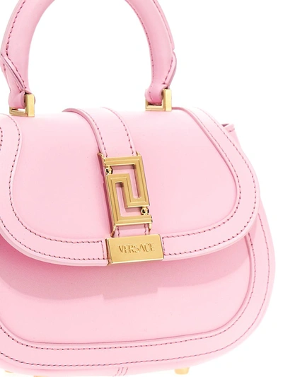 Shop Versace 'greca Goddess' Mini Handbag In Pink
