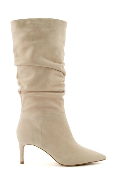 Shop Dune London Slouch Pointed Toe Boot In Sand