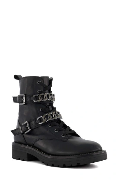 Shop Dune London Plazas Combat Boot In Black