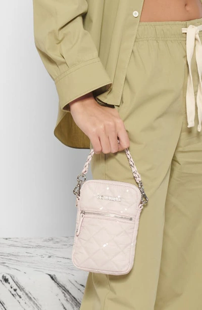 Shop Mz Wallace Micro Crosby Crossbody Bag In Rose With Sequins