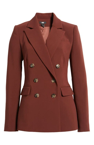 Shop Paige Malbec Double Breasted Blazer In Mahogany