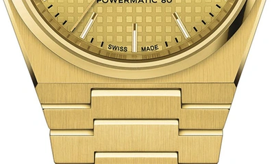 Shop Tissot Prx Powermatic 80 Bracelet Watch, 35mm In Gold