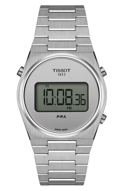 Shop Tissot Prx Digital Bracelet Watch, 35mm In Grey/ Metallic