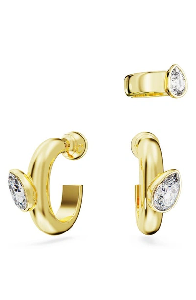 Shop Swarovski Dextera Hoops & Cuff Earring Set In Gold