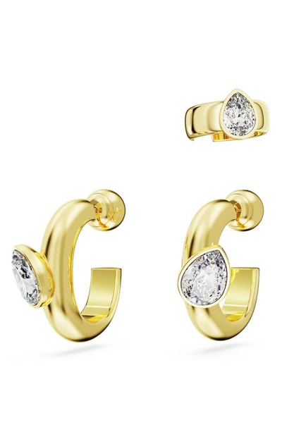 Swarovski Women's Dextera Goldtone & Crystal Hoop Earrings & Ear Cuff Set In Gold