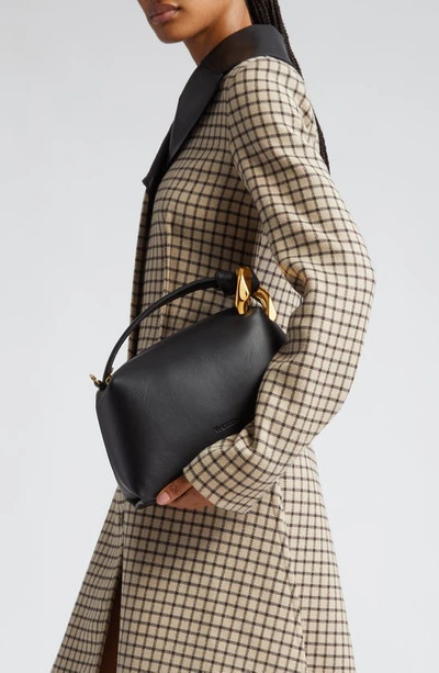 Jw Anderson 'corner' Black Handbag With Metallic Knot Detail In Black