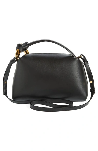 Jw Anderson 'corner' Black Handbag With Metallic Knot Detail In Black