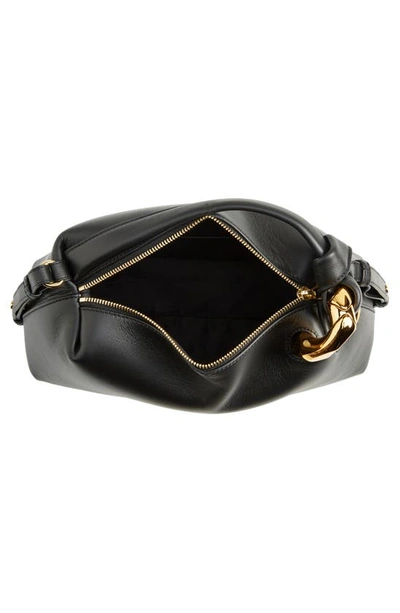 Jw Anderson 'corner' Black Handbag With Metallic Knot Detail In Black