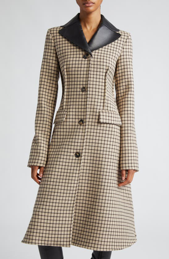 JW Anderson check-print A-line coat - Neutrals