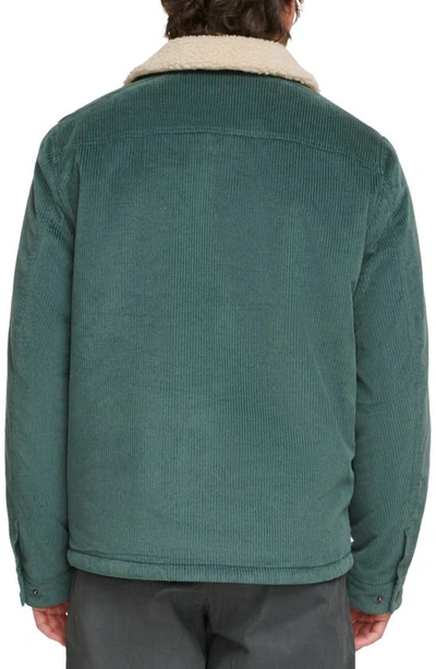 Levi's Corduroy High Pile Fleece Lined Trucker Shacket In North Atlantic Blue