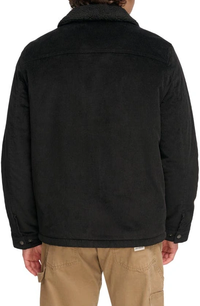 Shop Levi's Corduroy High Pile Fleece Lined Trucker Shacket In Black