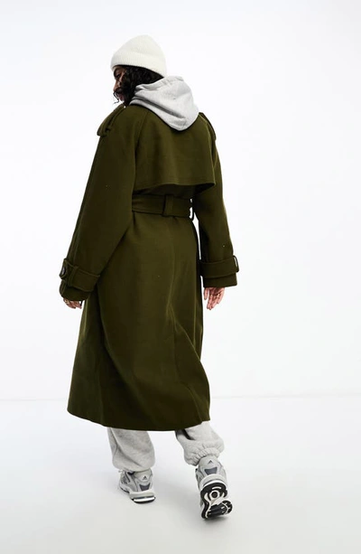 Shop Asos Design Formal Trench Coat In Khaki