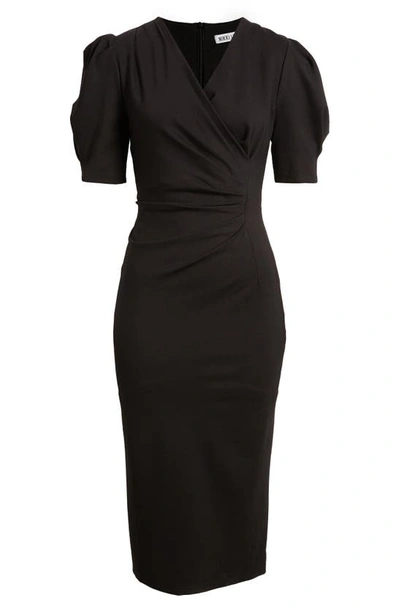 Shop Nikki Lund Gina Short Sleeve Sheath Dress In Black