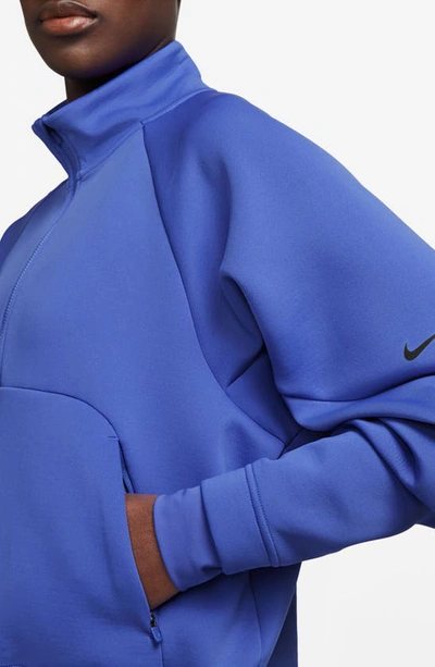 Shop Nike Dri-fit Prima Half Zip Pullover In Blue Joy/ Black