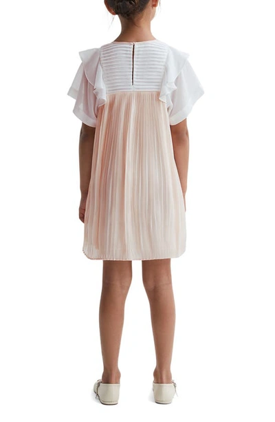 Shop Reiss Kids' Dina Jr. Shimmer Pleat Dress In Pink
