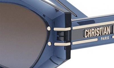 Shop Dior 'signature B1u 55mm Butterfly Sunglasses In Shiny Blue / Gradient Bordeaux