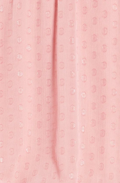 Ava & Yelly Kids' Metallic Long Sleeve Jacquard Dress In Blush