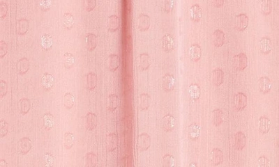 Ava & Yelly Kids' Metallic Long Sleeve Jacquard Dress In Blush
