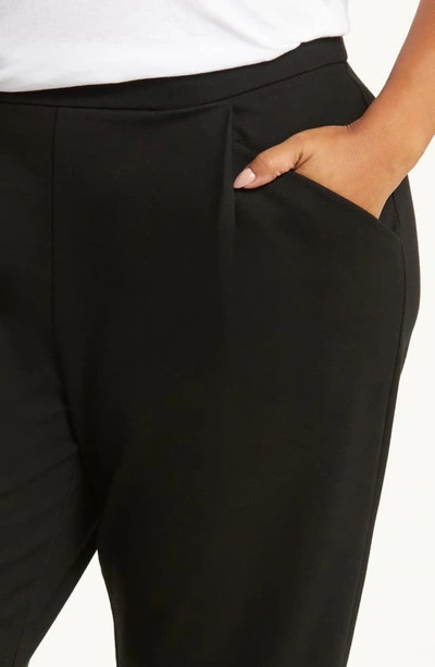 Shop Eileen Fisher Ponte Tapered Ankle Pants In Black