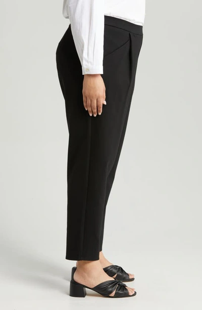 Shop Eileen Fisher Ponte Tapered Ankle Pants In Black