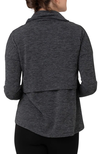 Ripe Maternity Maternity Ripe Cameron Roll Neck Nursing Top Dark Charcoal In Dark Charcoal