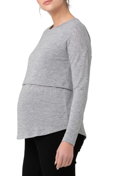 Shop Ripe Maternity Nora Lift Up Maternity/nursing Top In Silver Marl