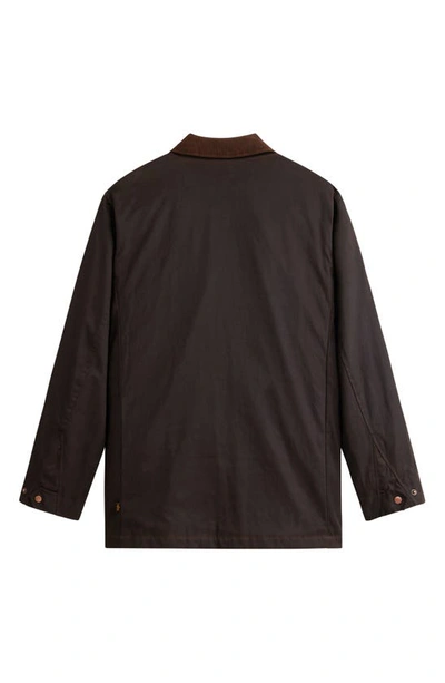 Shop Alpha Industries Waxed Cotton Car Coat In Chocolate
