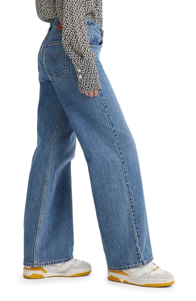Levi's Low Loose Wide Leg Jeans In Real Recognize Real In Royal/sapphire Blue