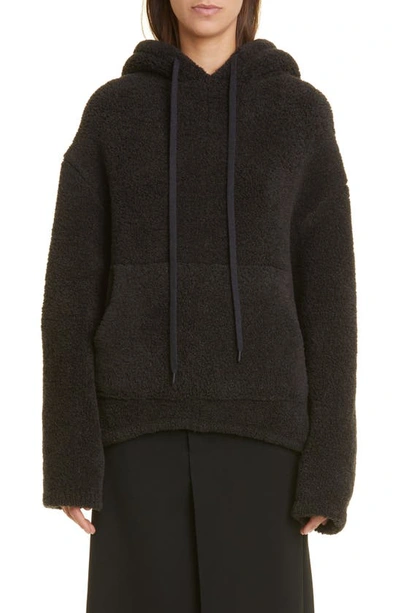 Shop Proenza Schouler Wool Blend Bouclé Hoodie In 010 Charcoal