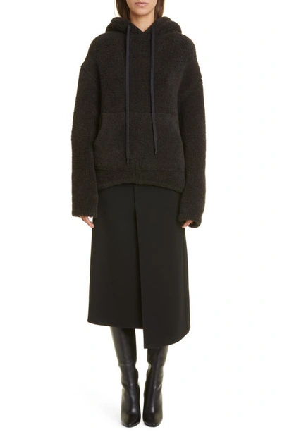 Shop Proenza Schouler Wool Blend Bouclé Hoodie In 010 Charcoal