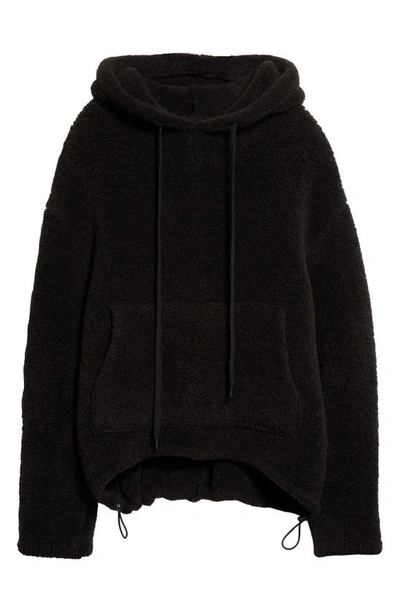 Shop Proenza Schouler Wool Blend Bouclé Hoodie In 010 Charcoal