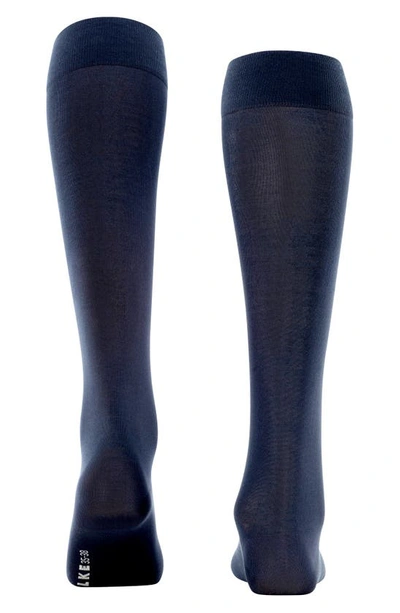 Falke Cotton Touch Knee High Socks In Dark Navy