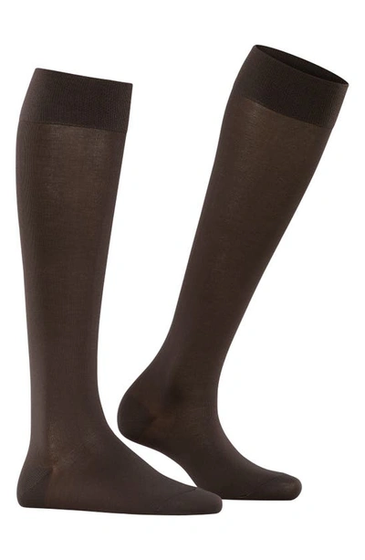 Falke Touch Knee High Socks In Dark Brown