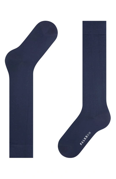 Falke Cotton Touch Knee High Socks In Dark Navy