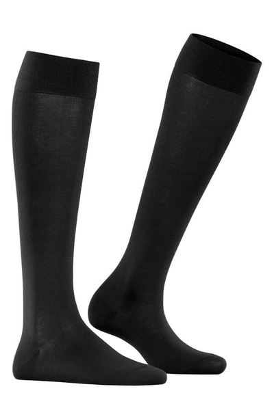 Falke Cotton Touch Knee High Socks In Black