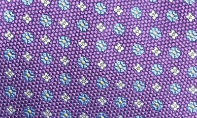Shop Eton Floral Neat Silk Tie In Dark Purple