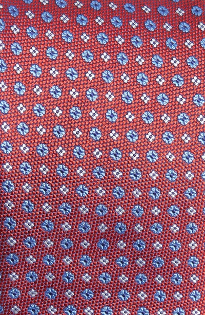 Shop Eton Floral Neat Silk Tie In Medium Red