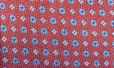 Shop Eton Floral Neat Silk Tie In Medium Red