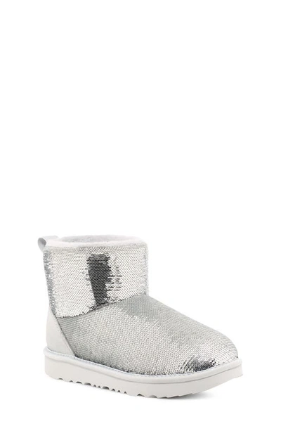 Shop Ugg Kids' Classic Mini Sequin Boot In Silver