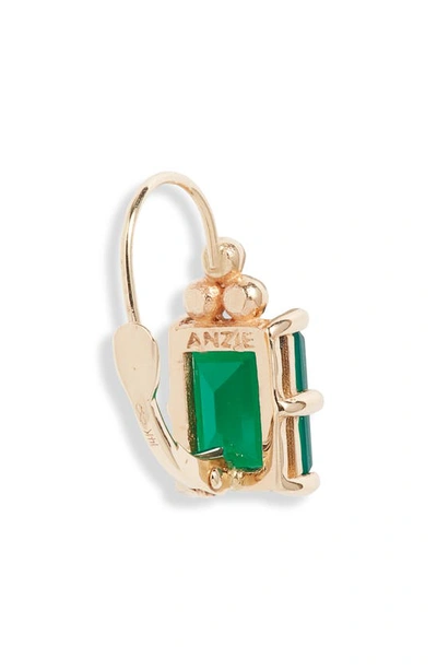 Shop Anzie Cléo Carré Green Onyx Drop Earrings