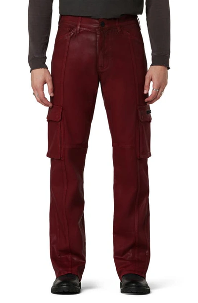 Shop Hudson Walker Cargo Kick Flare Jeans In Crimson Wax