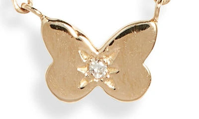 Shop Anzie Mini Butterfly Pendant Necklace In Gold