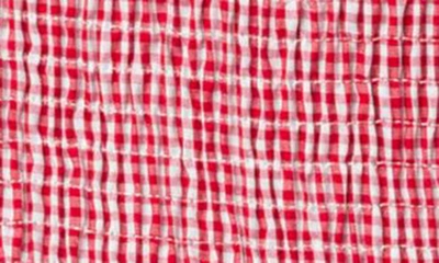 Shop Edikted Gingham Smocked Miniskirt In Red