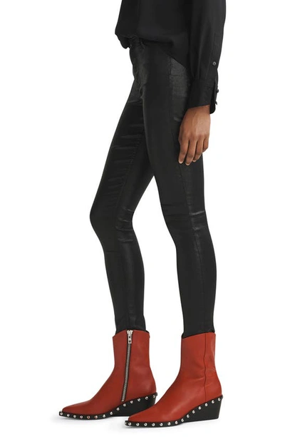 Shop Rag & Bone Nina High Waist Coated Skinny Jeans In Coated Blk