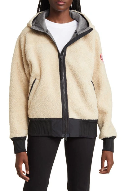 Shop Canada Goose Simcoe Fleece Zip-up Hooded Jacket In Mist Grey - Brume Grise