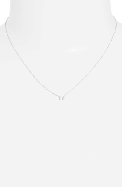 Anzie Mini Butterfly Pendant Necklace In Silver
