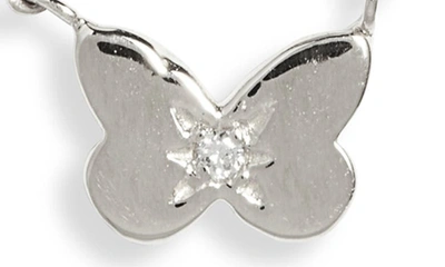 Shop Anzie Mini Butterfly Pendant Necklace In Silver