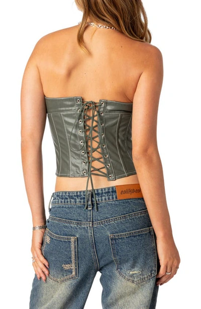 Edikted Moss Corset Top In Olive